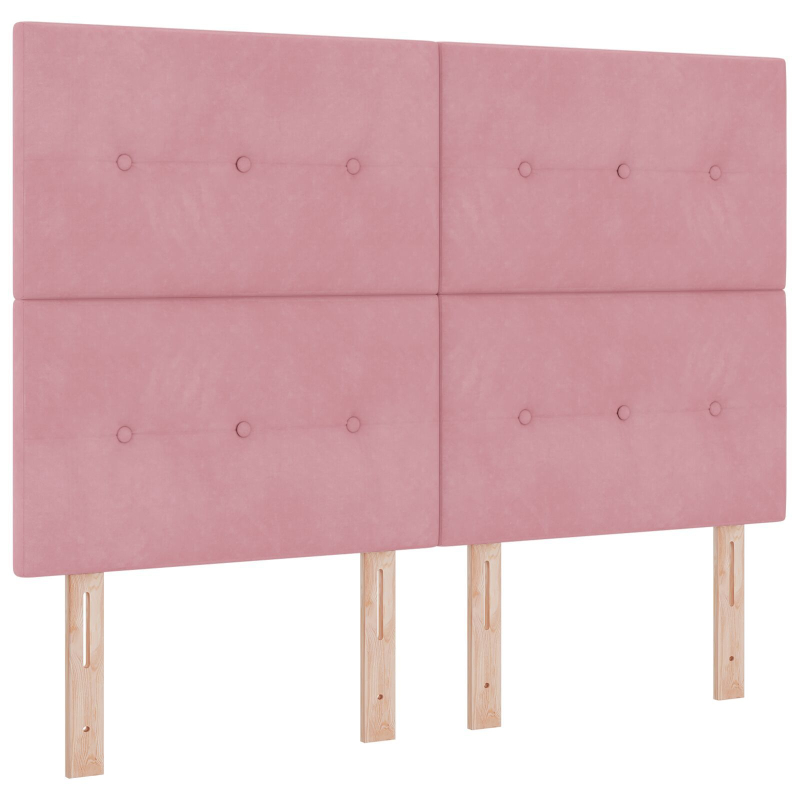 Boxspringbett mit Matratze Pink 160x200 cm Samt