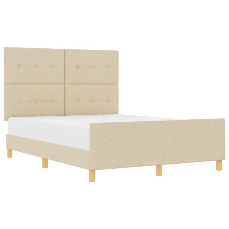 Bettgestell Creme 160x200 cm Stoff