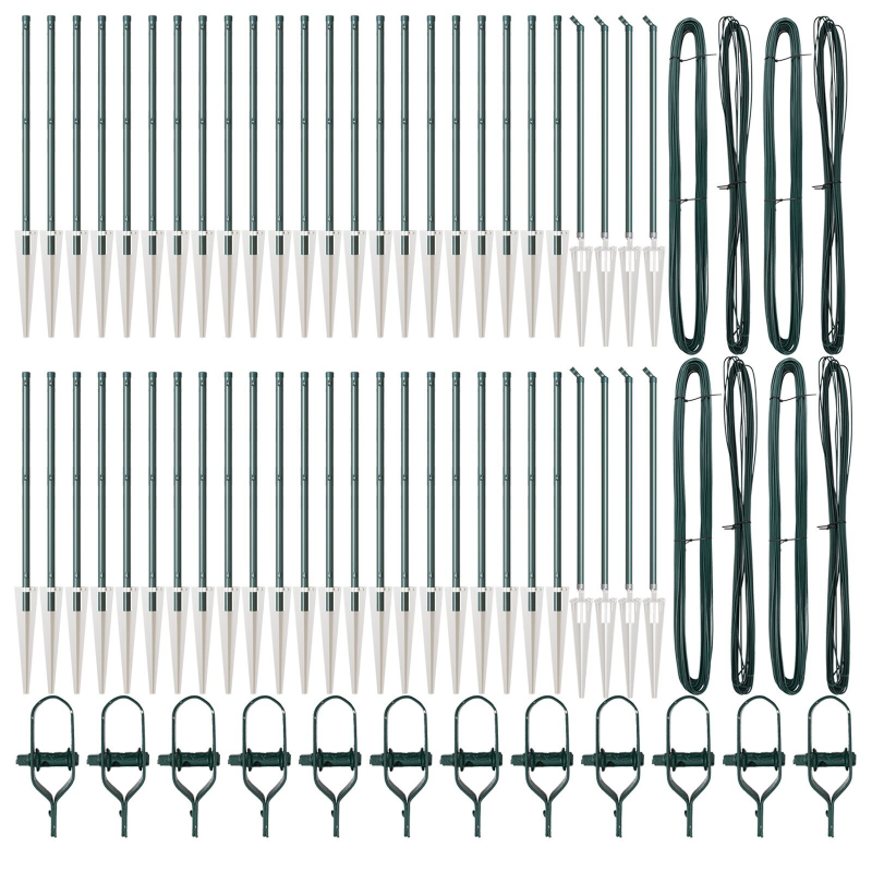 Zaunpfosten mit Spike 52 Stück Ø32 mm 120 cm Verzinkter Stahl