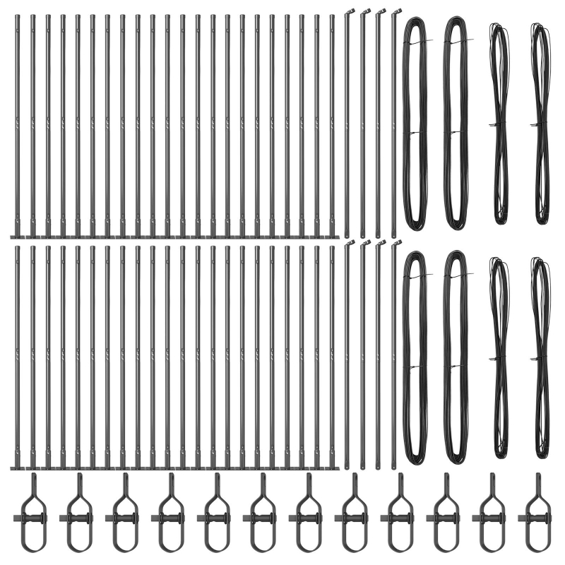 Zaunpfosten mit Fußplatten 52 Stück Ø32mm 83,5cm Verzinkter Stahl