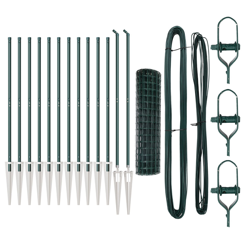 Euro Zaun Set aus 2 Grün Metall 25 x 1.0 m Erweiterbar