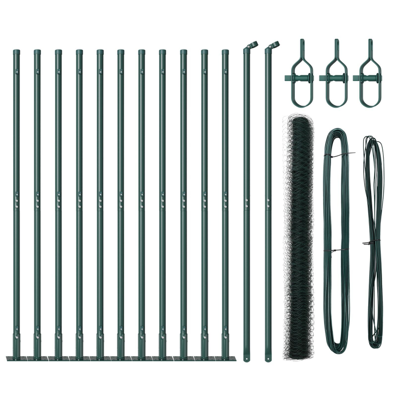 Zaunset Set aus 2 Grün Metall 25 x 1,5 m Langlebig Zaunset