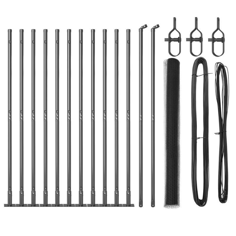 Zaunset Set aus 2 Grau Metall 25 x 1,5 m Langlebig