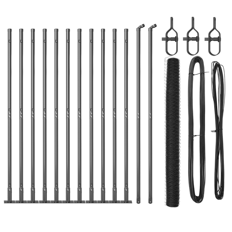 Zaunset Set von 2 Grau Stahl 25 x 1.5 m Langlebig