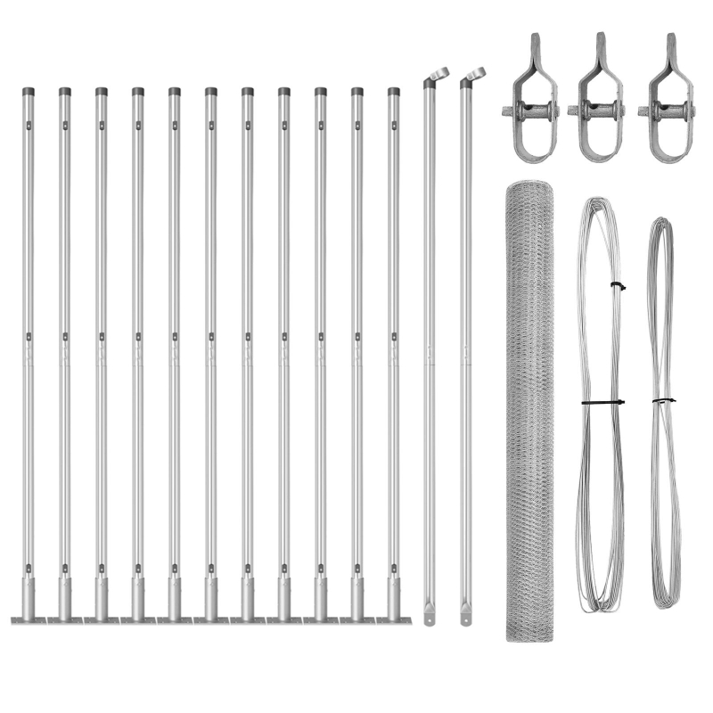 Zaunset Set aus 2 Verzinkter Stahl 25 x 1.5 m Langlebig Zaunset