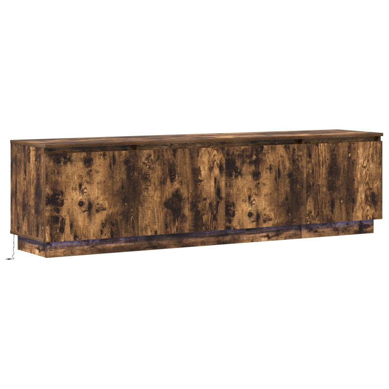 TV-Schrank mit LED Geräucherter Eiche 180x38x49 cm Holzwerkstoff