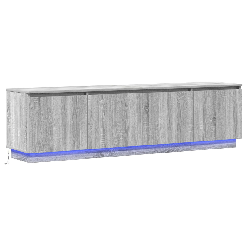 TV Schrank mit LED Grau Sonoma 180x38x49 cm Holzwerkstoff