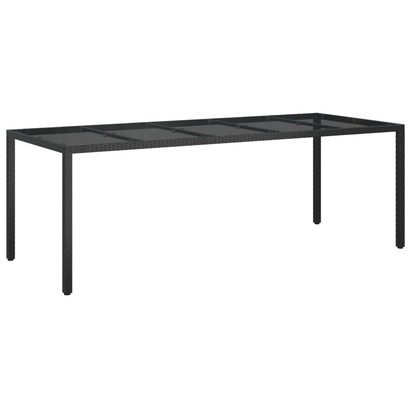Gartenspeisetisch Schwarz 250x100x75 cm Poly Rattan