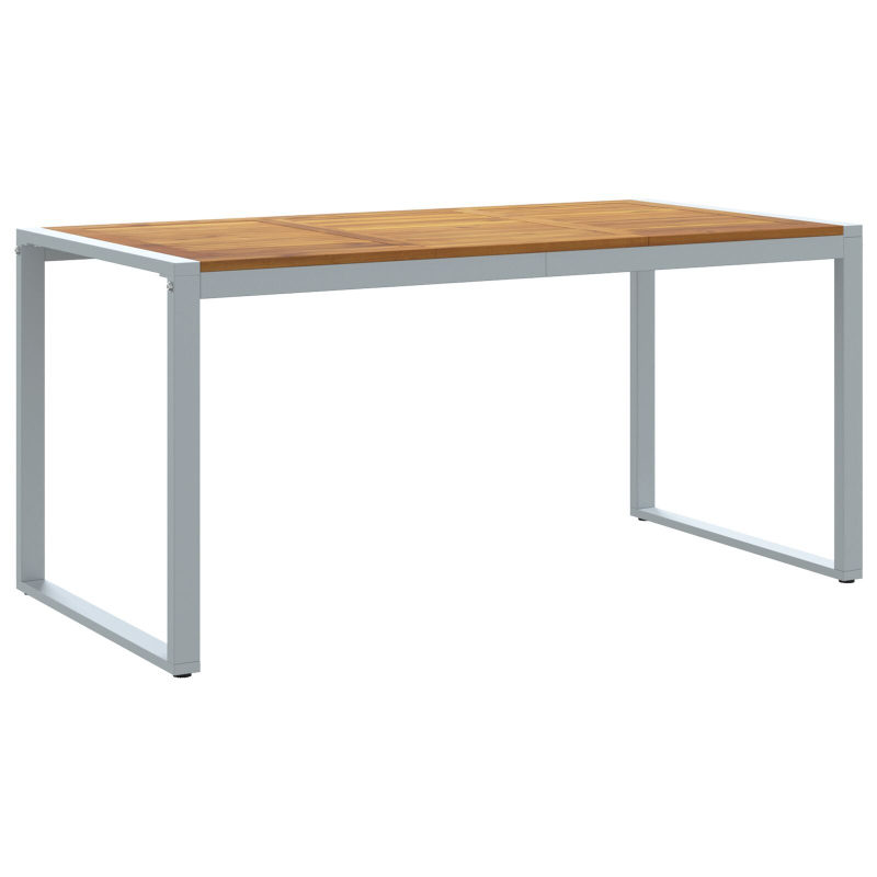 Esszieltisch Grau 160x80x75 cm Stahl und massivem Akazienholz