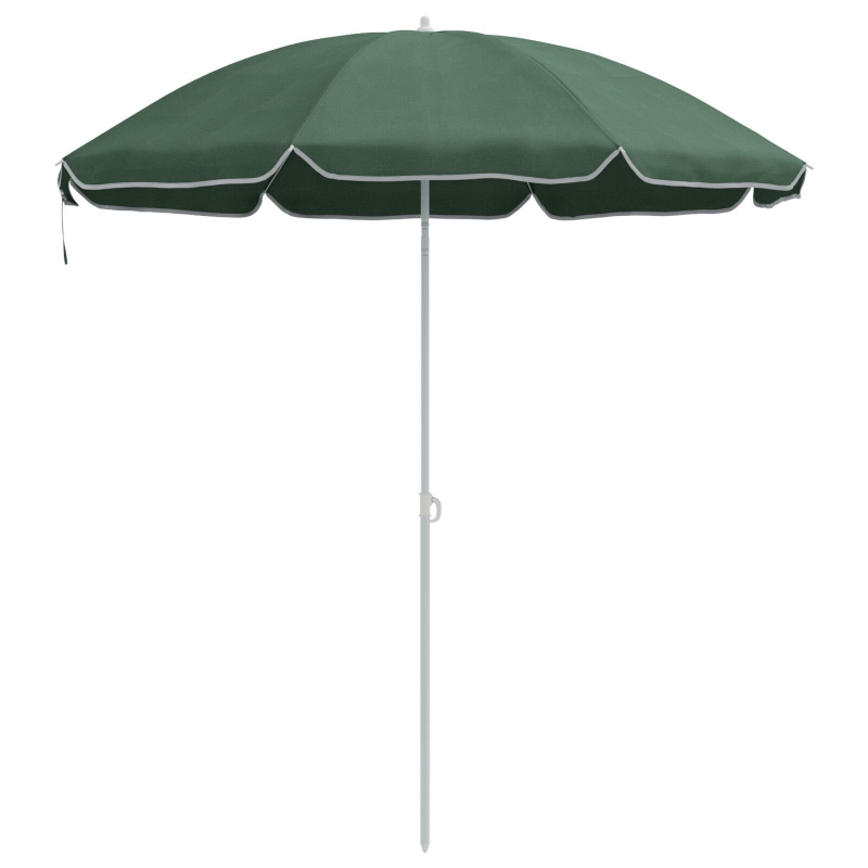 Strand-Schirm mit Metallstange Grün 161x193 cm Polyester