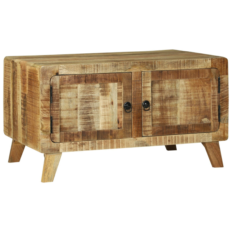Couchtisch 80x54x45 cm Massivholz Raues Mango