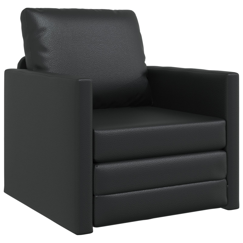 Futon Sofa Bett 2-in-1 Schwarz 74x77x81 cm Kunstleder