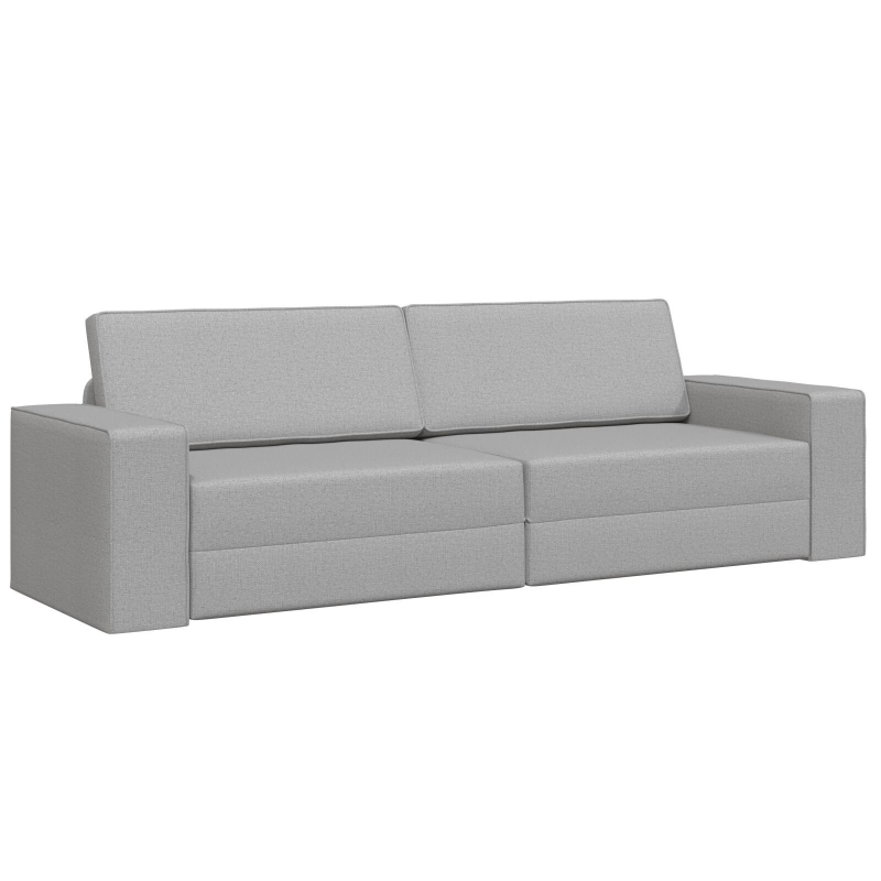 Boden-Schlafsofa 2-in-1 Wolkengrau 245x150x60.5 cm Stoff
