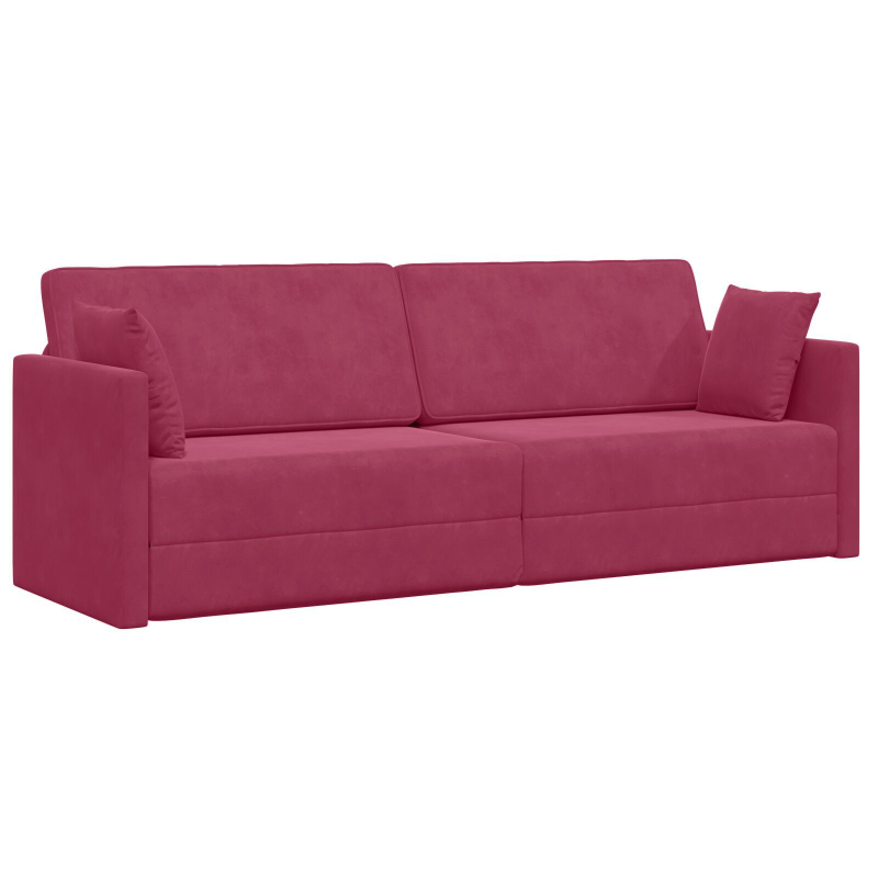 Boden-Sofa-Bett 2-in-1 Weinrot 213x144x60 cm Samt