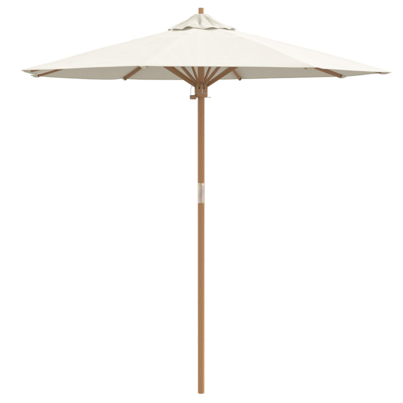 Garten-Schirm Creme Weiß 217x230 cm Bambus