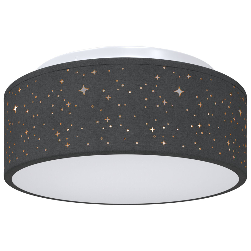 Deckenleuchten mit sternenähnlichem Lampenschirm Schwarz Ø 30 cm Stoff E27