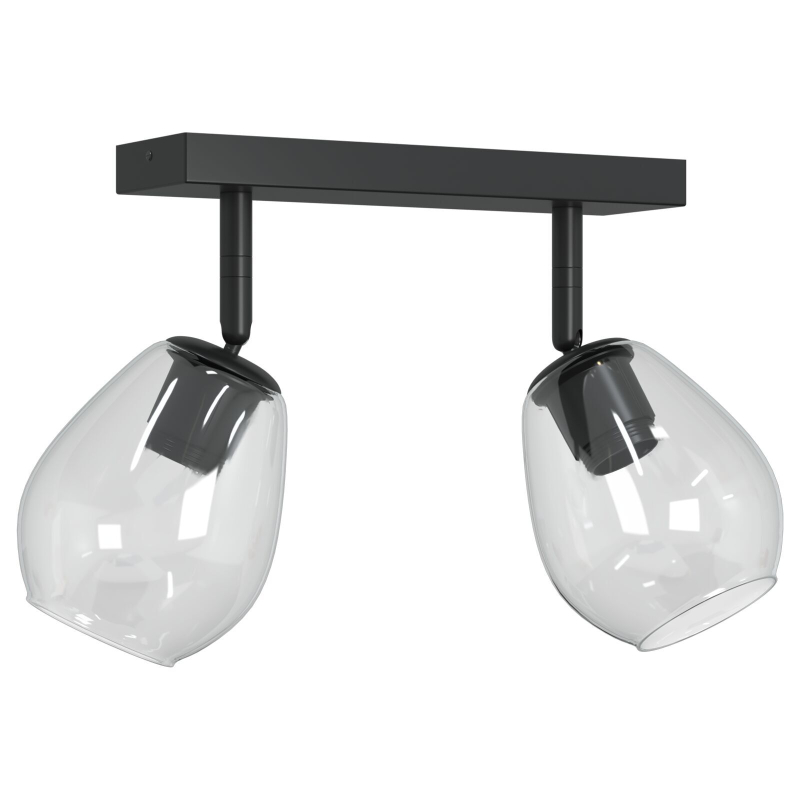 Deckenleuchten mit verstellbarem Glas-Schirm Anthrazit E27