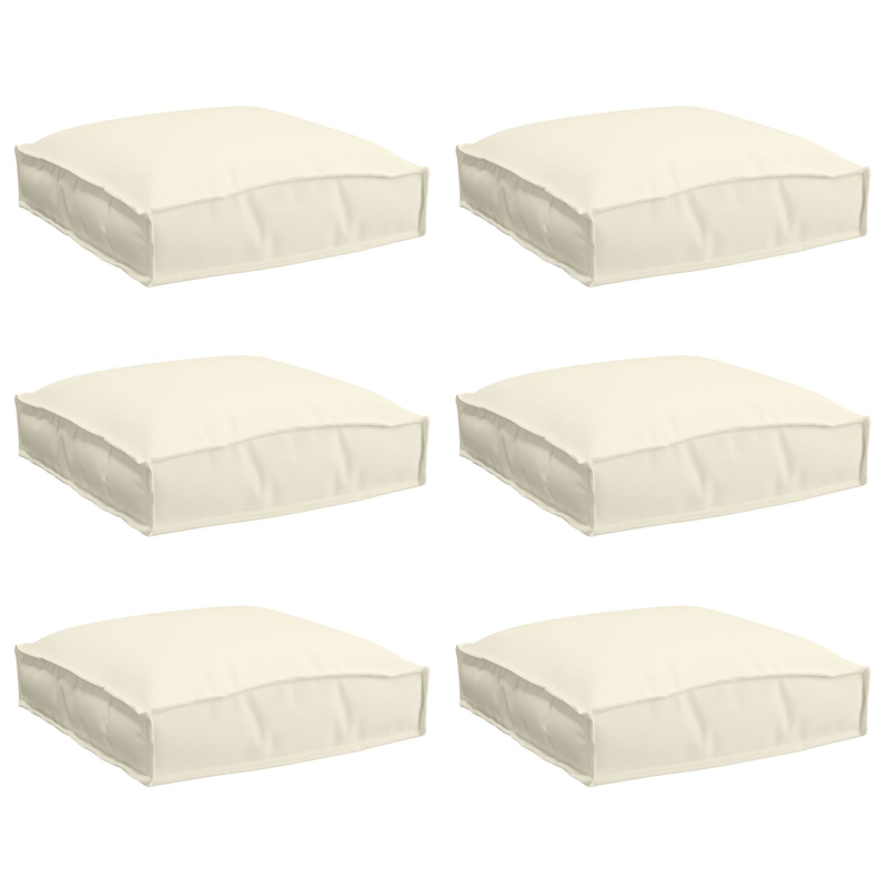 Pallet Kissen für Sitz 6 Teile Creme 40x40x8 cm Oxford Stoff
