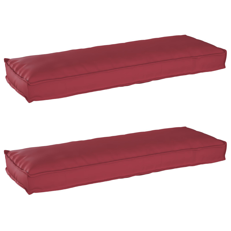 Palettkissen für Bank 2 Stück Weinrot 120x40x8 cm Oxford-Gewebe