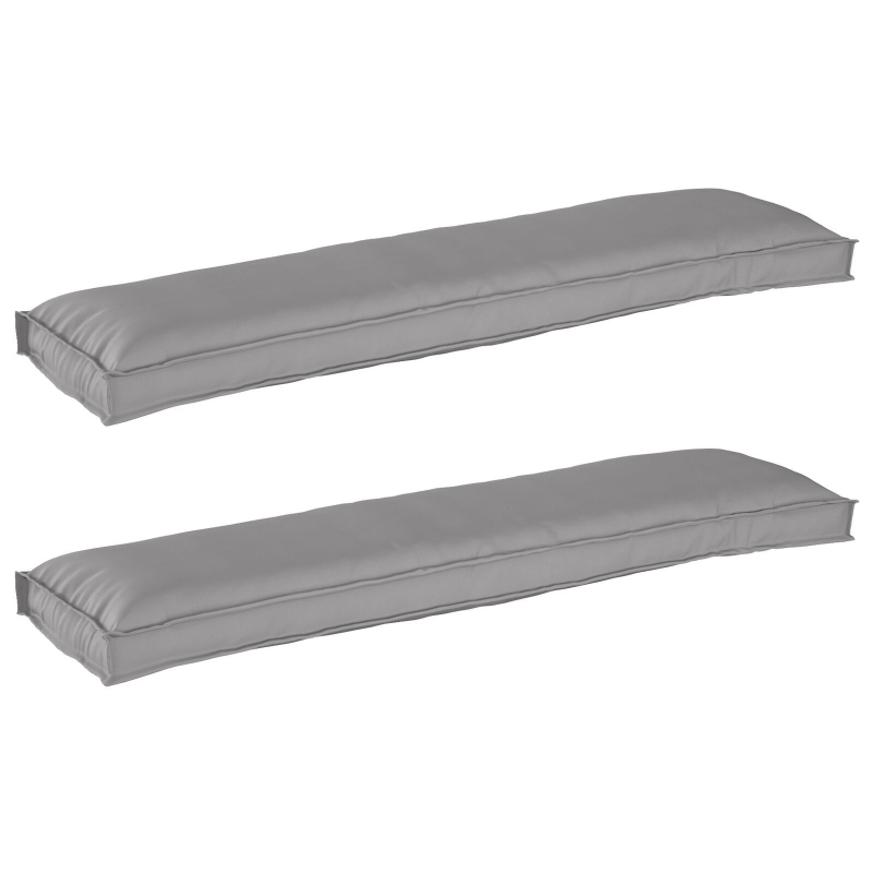 Palettenkissen für Bank 2 Stück Grau 150x40x8 cm Oxford Stoff