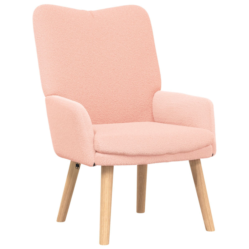 Entspannungssessel Rosa Lockiger Wollähnlicher Stoff