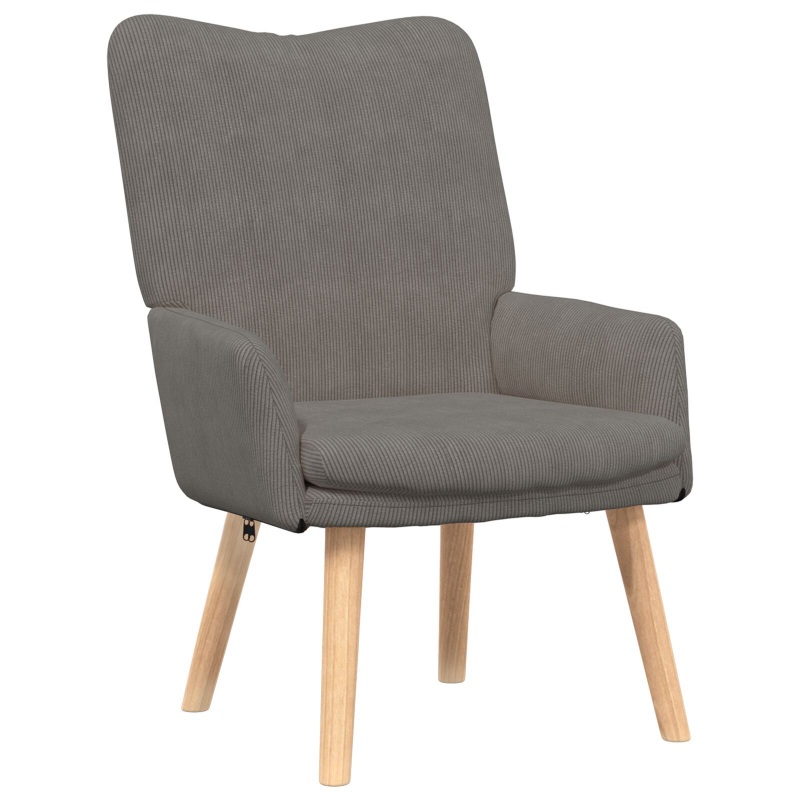 Entspannungssessel Hellgrau Corduroy Stoff