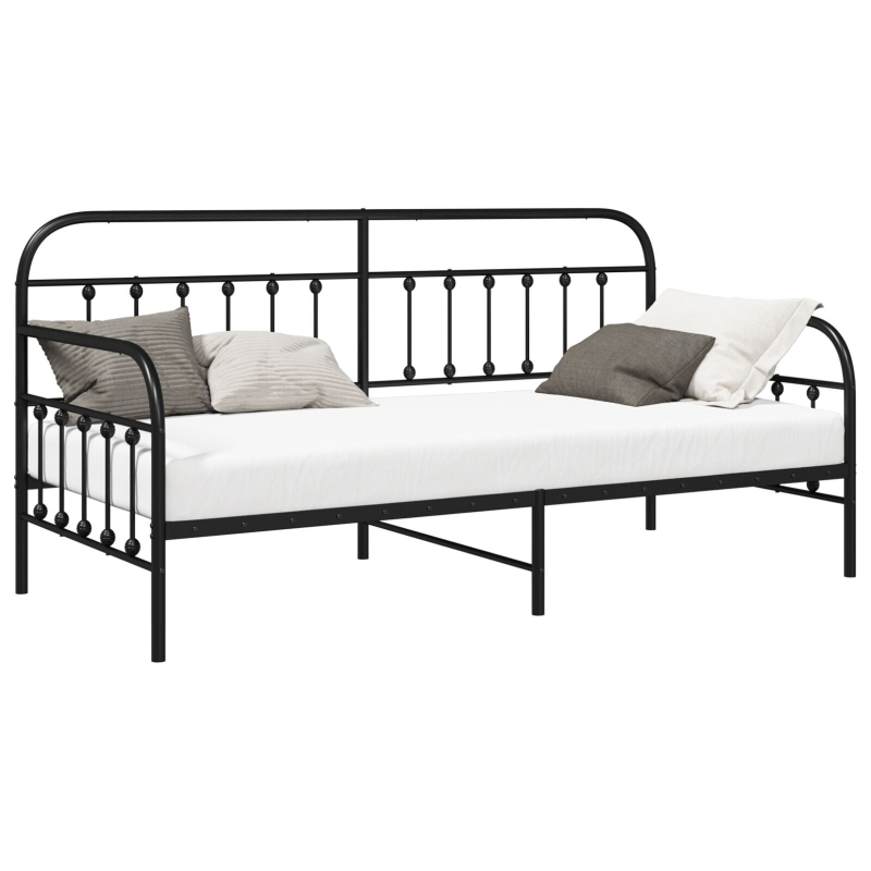 Tagesbettgestell Schwarz 107x203 cm Stahl