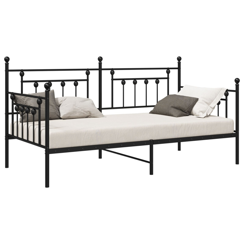 Tagesbettgestell Schwarz 107x203 cm Stahl