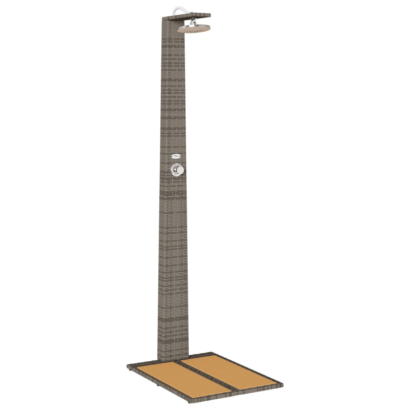 Gartendusche Grau 60x80x214 cm Poly Rattan