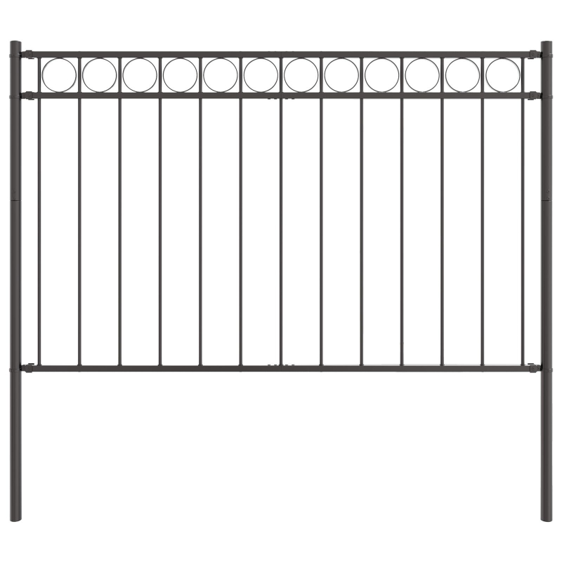 Gartenzaun Grau 1,7x0,8 m Stahl