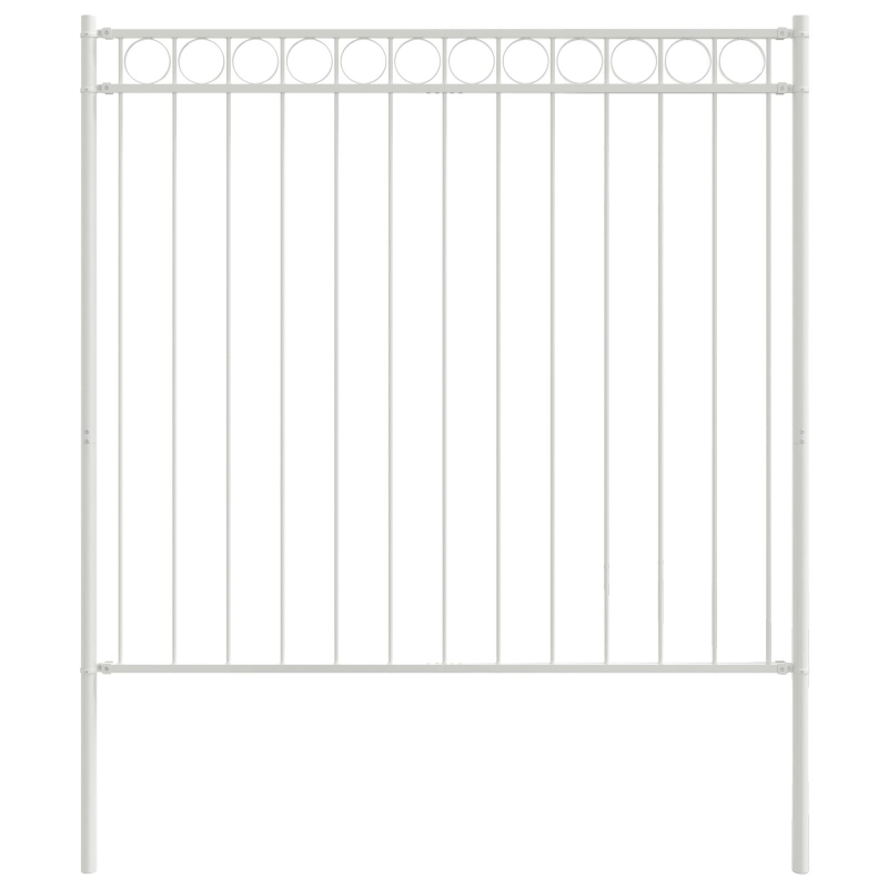 Gartenzaun Weiß 1,7x1,2 m aus Stahl