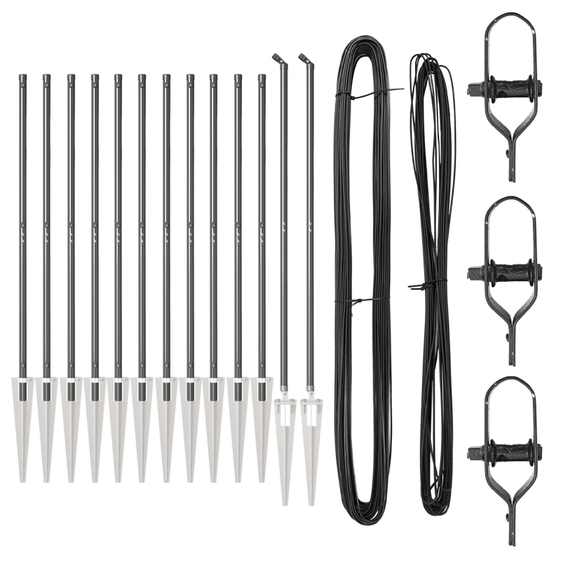 Zaunpfosten mit Spike 13 Stück Ø32 mm 170 cm Galvanisiertes Stahl