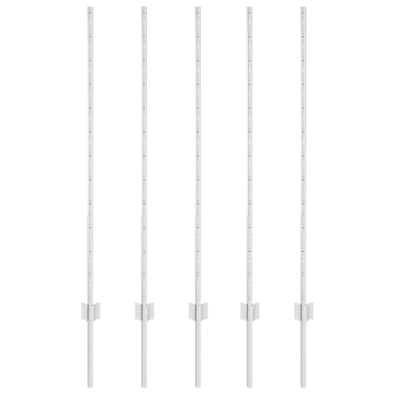 Zaunpfosten 10 pcs U-Channel 120 cm Verzinkter Stahl