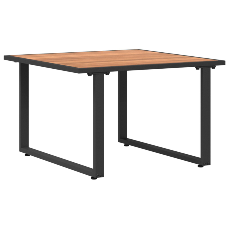 Brauner Gartenkaffetisch 55x55x35 cm Holz und Stahl