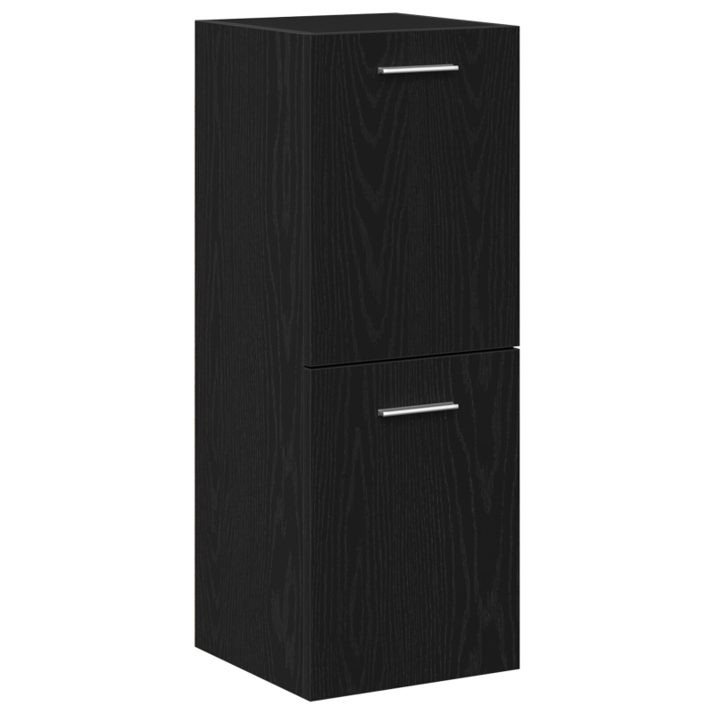 Bad-Wandschrank Schwarz Eiche 30x30x80 cm Spanplatte
