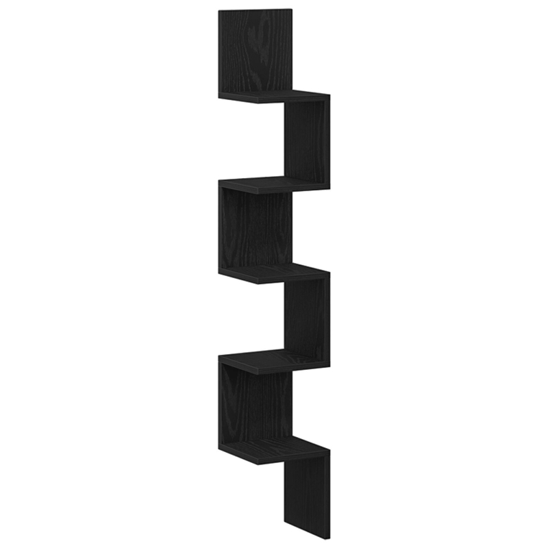 Wand-Eckregal Schwarz Eiche 20x20x127,5 cm Holzwerkstoff
