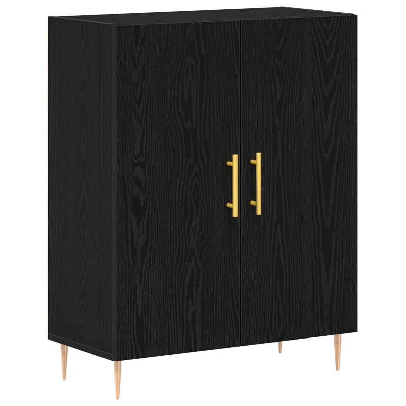 Sideboard Schwarz Eiche 69,5x34x90 cm Engineered Wood