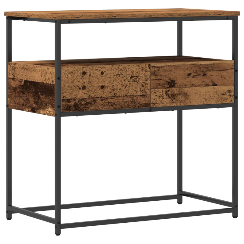 Konsolentisch Altholz 75x40x75 cm aus Holzwerkstoff und Stahl