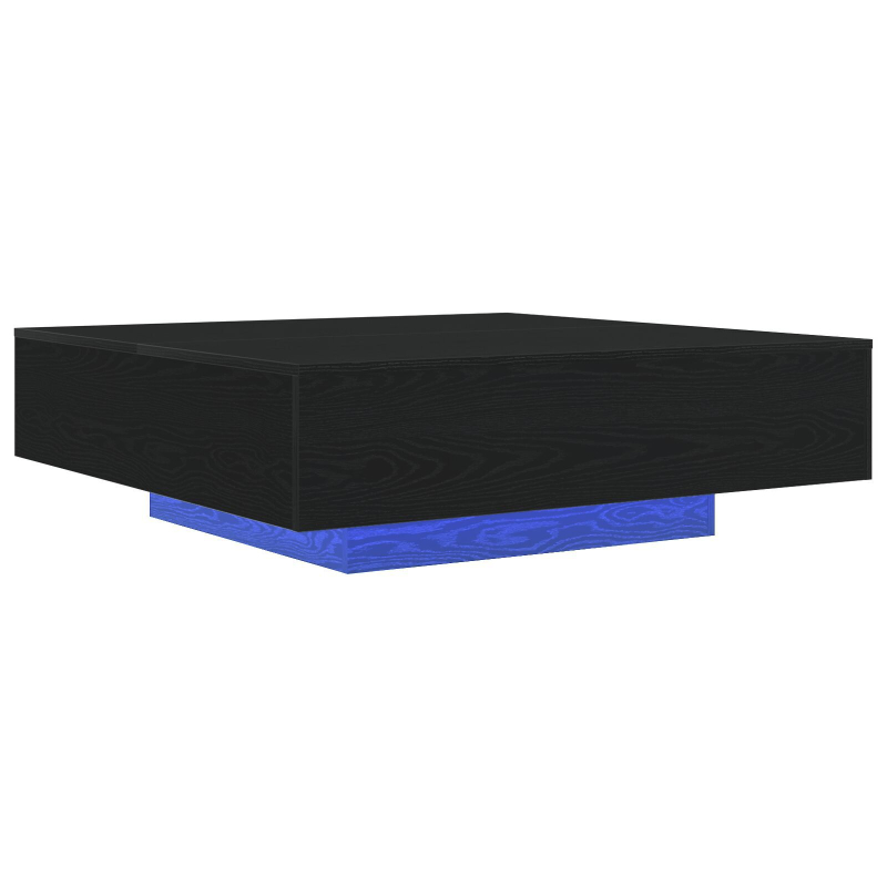 Couchtisch mit LED-Lichtern Schwarz Eiche 100x100x31 cm