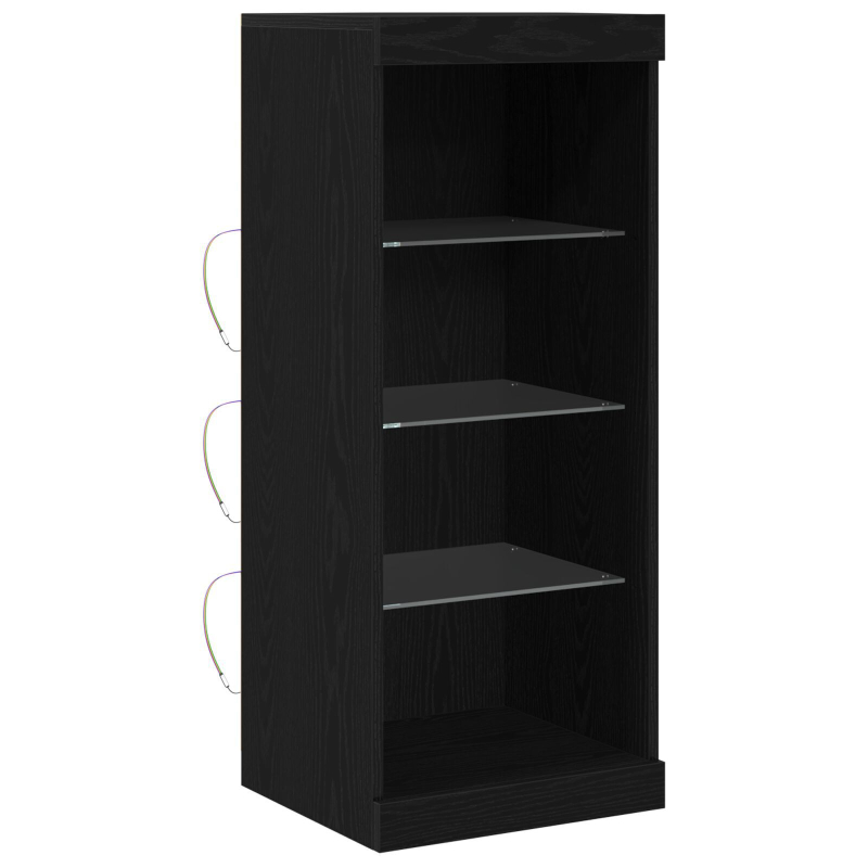 Sideboard mit LED-Lichtern Schwarze Eiche 41x37x100 cm