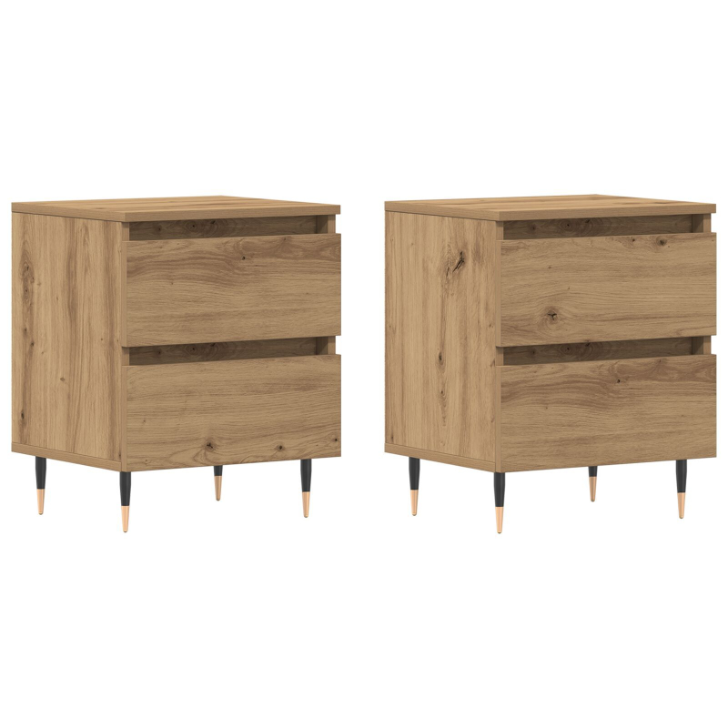 Nachttische 2 Stück Artisan Eiche 40x35x50 cm Holzwerkstoff