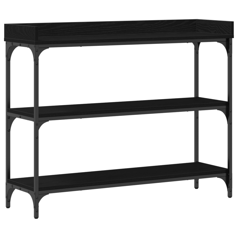 Konsolentisch Schwarz Eiche 100x30x80 cm Ingenieurholz und Stahl