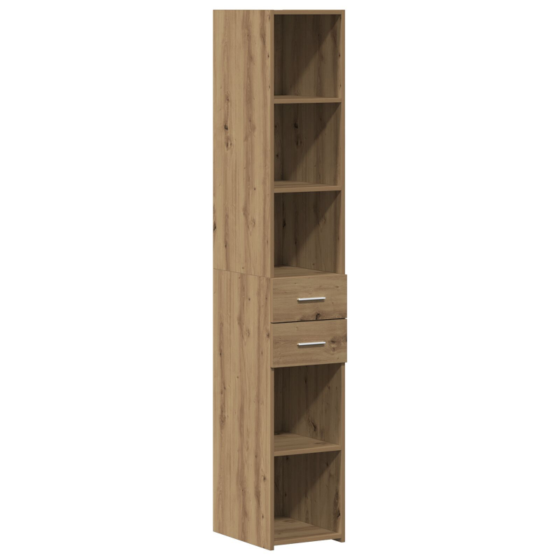 Highboard Schwarz Eiche 30x42,5x185 cm Holzwerkstoff