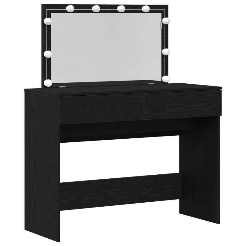 Schminktisch mit LED Schwarze Eiche 100x40x120 cm
