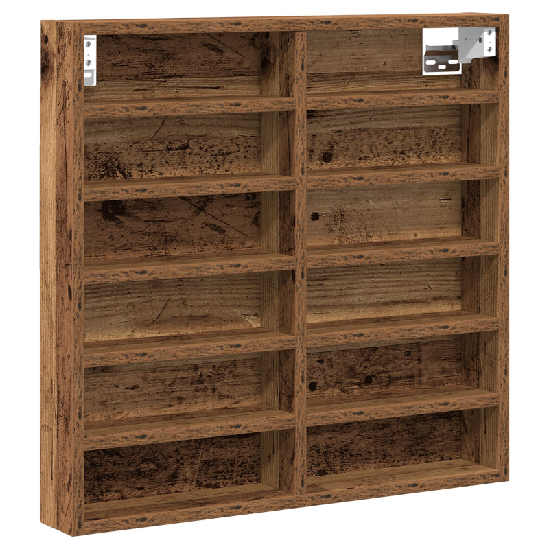 Vitrine Schrank Alte Holz 60x8,5x58 cm Ingenieure Holz