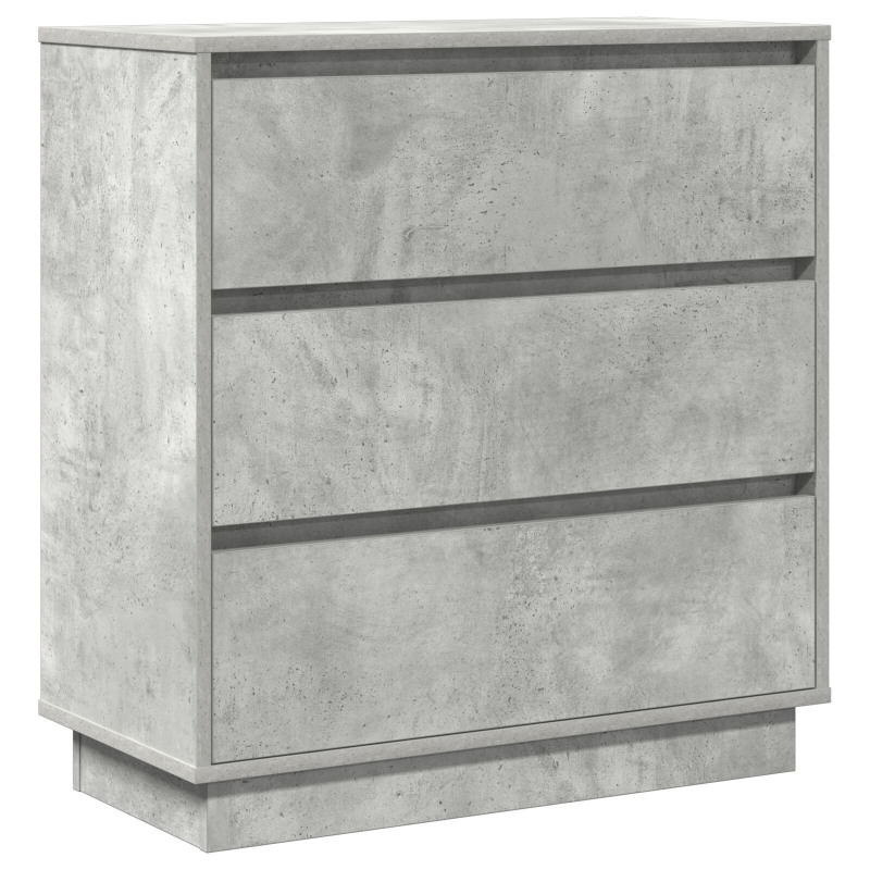 Nachttisch mit LED Beton Grau 71x34,5x75 cm Holzwerkstoff