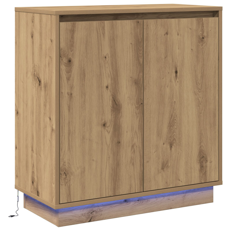 Sideboard mit LED in Artisan-Eiche, 71x34,5x75 cm aus Holzwerkstoff