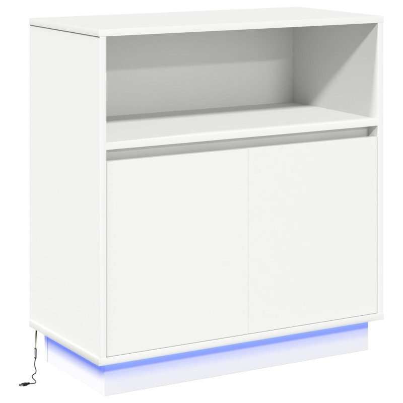 Sideboard mit LED Weiß 71x34,5x75 cm Holzwerkstoff