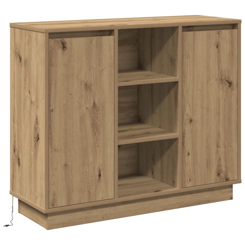 Sideboard mit LED Artisan Eiche 90x32x75 cm Holzwerkstoff