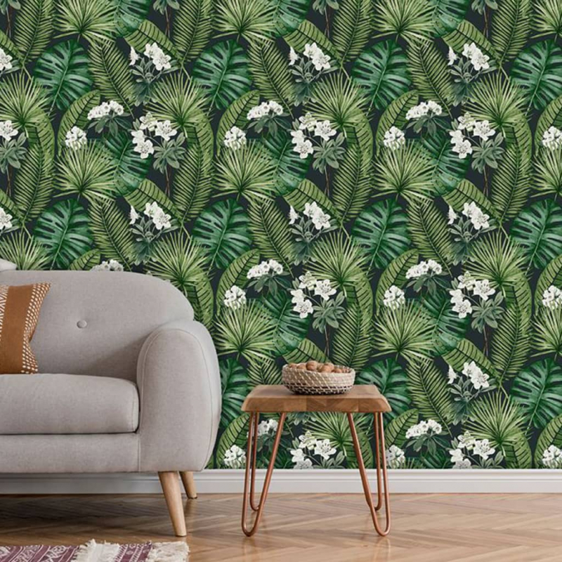 DUTCH WALLCOVERINGS Tapete Eden Schwarz und Dunkelgrün